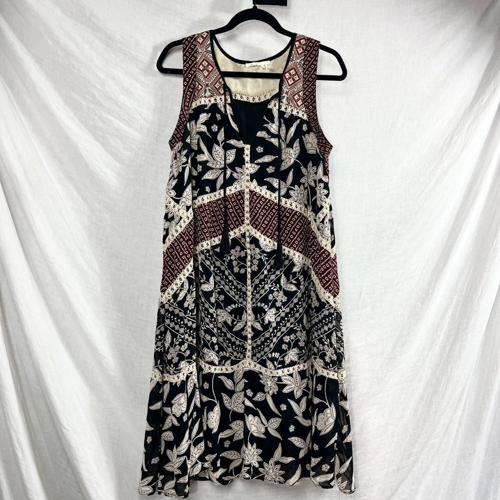 Floreat Anthropologie Grasslands Sleeveless Midi Dress Womens 8 Gypsy Bohemian‎